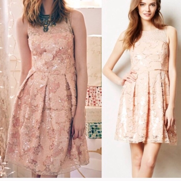 Anthropologie Eva Franco blush sequin dress - Picture 3 of 9